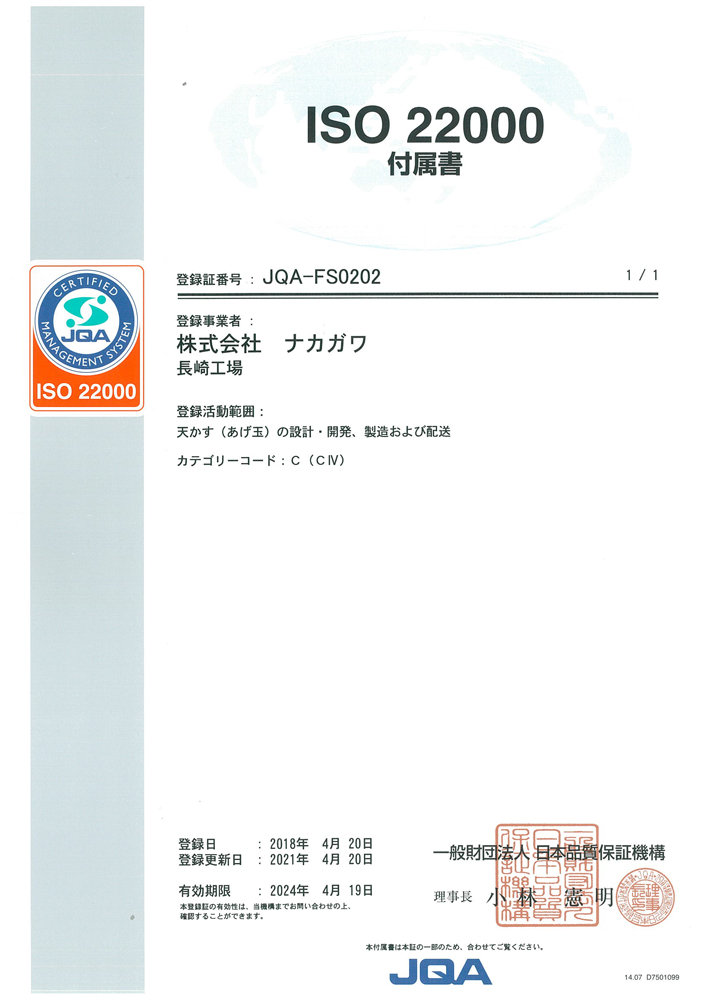 ISO 22000　付属書